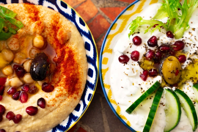 Humus and Tzatziki